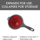 2 x Dexas Pop N Store Collapsible Strainer, 8-Inch, Red, 1.3 Quarts Capacity, Dishwasher Safe, Space-Saving Design