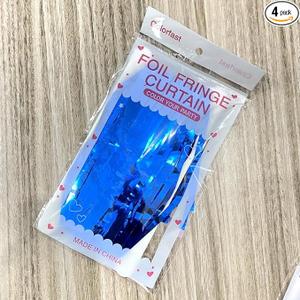 1 * 2m rain Curtain Halloween Holiday Party Decoration Curtain Background Wall Decoration rain Curtain Pack of 1 (Blue)