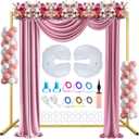6.6FT x 6.6FT Gold Metal Wedding Arch Frame Square Balloon Arch Stand Flower Backdrop Stand for Ceremony Birthday Party Bridal Baby Shower Anniversary Photo Background Decorative Arches