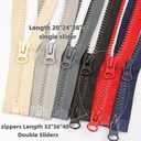 Wonesifee Separating Zippers #8Two Way Long Resin Plastic Zippers Double Slider 6pcs 32" for Sewing Parka Down Jacket Coat Clothes Large Molded Heavy Duty Bulk 6 Colors 32inch