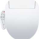 ZMJH A201D Round Smart Toilet Seat, Unlimited Warm Water, Vortex Wash, Electronic Heated,Warm Air Dryer,Bidet Seat,Rear and Front Wash, LED Light, Need Electrical, White (Round)