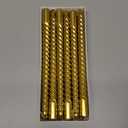 10 Inch Tall Taper Candles Spiral Candle, Set of 12 Tapered Candle, 8 hrs,Tasteless and Smokeless,Long Candle,Tall Candlesticks, Home Dinner, Party, Wedding, Halloween (12, Golden, 25cm)