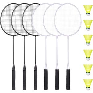 Badminton Rackets Set with 6 Shuttlecocks, Lightweight Badminton Set of 6 for Outdoor Backyard Games, Racquets with Durability for Beginners and Casual Players
