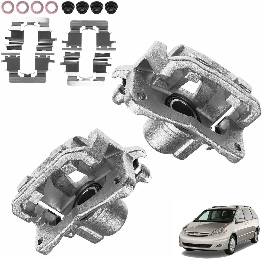 munirater 19B2872 4772128020 19B2873 4772228010 Rear Left and Right Brake Caliper Replacement for 2004-2006 Sienna 3.3L 2007-2010 Sienna 3.5L