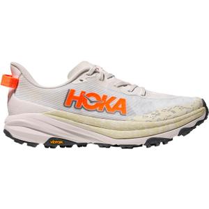 HOKA Men's Speedgoat 6 Sneaker (11.5, White/Neon Tangerine)