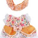 17cm Doll Clothes Set, Cute Orange Dress & Headband Kawaii Dolls Outfit Adorable Clothing Accessories for Girls & Collectors (No Doll)