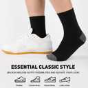 LITERRA 30 Pairs Men's Breathable Crew Socks Soft Casual Comfort, Everyday Length Size 13-15, Black White Grey Bulk Pack (XL)