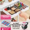 Goovilla Rolling Makeup Organizer Cart with Removable Drawer, 3 Tier Stable White Floor Skincare Storage Cart for Vanity, Cosmetic Display, Nail Polish, Perfume, Hair Stuff, Beauty, Bathroom(Plastic)