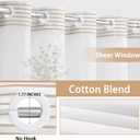 No Hook Shower Curtain and Liner Set,Beige Boho Striped Shower Curtain for Bathroom Cotton 75" L x 60" W