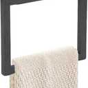 Towel Ring - Thicken SUS 304 Stainless Steel Towel Holder, Towel Racks for Bathroom, Square Modern Design Hand Towel Holder, Contemporary Hand Towel Bar - Matte Black (1PCS)