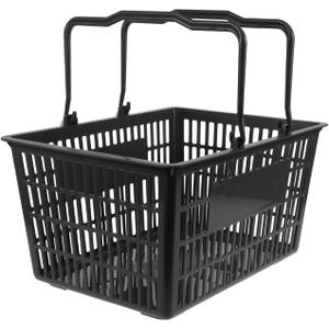 Healifty Plastic Shopping Basket with Handles Dark Grey Desktop Basket Storage Container 15.35 X 11.41 X 7.87 in for Grocery Cosmetics Retail Displays Supermarkets Fruit Stores