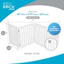 INTERNET'S BEST Dog Gate Indoor Freestanding Pet Barrier, Folding Wood Dog Fence, Extra Wide Doorway Puppy Gate, Indoor Animal Privacy Panel, Wooden Cat Fence - 4 Panel - 24", White