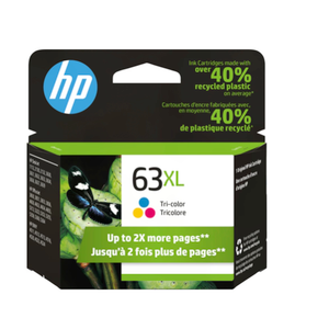 HP 63XL High Yield Tri-Color Original Ink Cartridge, 330 Pages