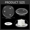 BENECREAT 6Pcs Clear Glass Candle Plates, 5.1 inch Flat Round Glass Candle Holders Tray Plates Holder for Candle Decoration, Dinning Wedding Party Table Centerpiece