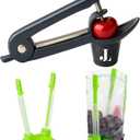 Introducing The Quick-Remove Cherry And Olive Pitter With 2Pcs Freezer Bag Holder. A Ultra Fast Cherry Pitter Tool Pit Remover & Convenient Bag Stand.