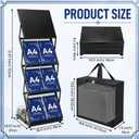 AmazingSpark Brochure Display Stand Foldable Magazine Rack Portable Double A4 Size Literature Brochure Holder Magazine Rack Metal 10 Pockets with Carrying Bag for Trade Show Exhibition Office (4-tier)