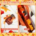 Buryeah 4 Pcs 50 x 60 Inch Thanksgiving Fall Throw Blanket Warm Soft Pumpkin Maple Autumn Plush Blanket Flannel Fleece Throw for Couch Chair Bedroom Picnic Home Decoration