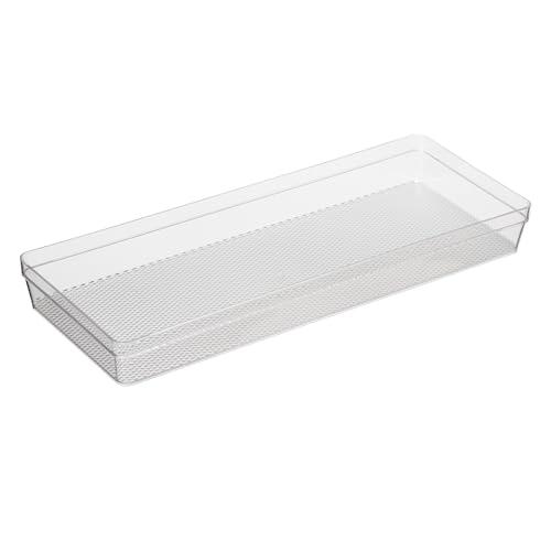 Oggi Clear Drawer Organizer - 6.25" X 15.75" - Ideal for Organizing Kitchen Drawers, Office, Desk, Silverware, Kitchen Utensils, Cosmetics and Bathrooms
