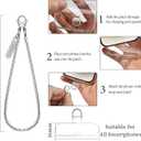 MOUTAKEY Phone Wrist Strap Metal Phone Chain Wristlet Strap Detachable iPhone Lanyard Wrist with 2 Tether Tabs iPhone Charm strap For Women girls Shopping Traveling Party Walking