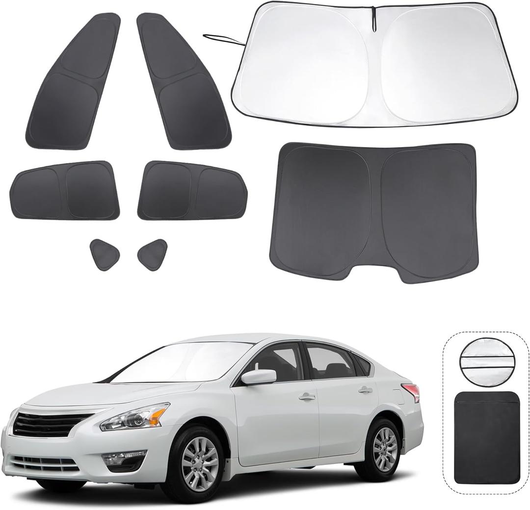 TINGLU Window Shades for Nissan Altima Sedan 2013-2018 8PCS Accessories Car Side Full Windows Windshield Sun Shade Sun UV Rays & Privacy Protection for Camping,Napping,and Relaxing