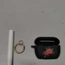 Flower Silicone Compatible with AirPods Pro Case 2019, Gawnock Soft Case Cover Flexible for Print Cover for Women Girls with Keychain - (Black/Rose Flower-1)