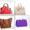 1 Pack Acrylic Boot Shoe Box Size 15, X-Large Purse Handbag Organizer for Closet Storage Bins with Magnetic Lid Clear Acrylic Box for Sneaker, Hat, Book, Cosmetic, Figures Display Case