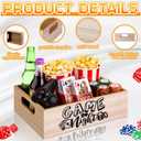 Movie Night Supplies Snack Trays with Handles Reusable Wooden Movie Gift Basket for Theater Popcorn Bucket Bowl Box Container Family Room Decor(Game Night)