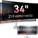 [2026 New] 34 Inch Curved Computer Privacy Screen Protector for 21:9 Aspect Ratio Widescreen Monitor,Removable Eye Protection Anti Glare Blue Light Filter,34in Anti Spy Desktop Security Private Shield