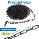 1/8'' x 50Ft Black Chain for Hanging, Heavy Duty Black Chain Links, Metal Decorative Chain for Light Fixture, Chandelier, Lamp, Clothes, Pet