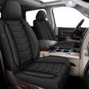 Car Seat Covers Full Set Fit for Dodge RAM 2002-2024 2025 RAM 1500 2500 3500 Seat Covers Truck Pickup Crew Quad Cab with Flat Bench (5 Seats,Black)