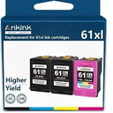 Ankink 61XL Ink Cartridges for HP 61  XL Black Color Combo 3-Pack Replacement for HP67 HP67XL for Printer 2700 2700e 4100 6400 4155e 2755e 2752e 4100e 6458 6455e 4152 6055e 6052e 4152e 2742e 6400e