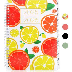 3 x Planner 2025-2026,Academic Year Weekly and Monthly Calender Planner, July 2025 - June 2026,Spiral Notebook A5 (6.3" x 8.5") Perfect for Teacher, Student,Office,School Supplies (Oranger)