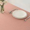 maxmill Checkered Rectangle Dining Room Tablecloth Water Resistance Wrinkle Free Spillproof Heavy Weight Gingham Plaid Table Cloth for Banquet Parties Holiday Dinner, 60 x 84 Inch Rust White