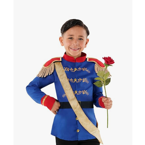 Morph Prince Costume For Boys, Prince Charming Character Outfit, Royal Dress Up for Kids Hallloween Costume 3-4 Years