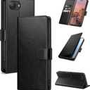 SUANPOT Compatible with iPhone 17e 6.1"/iPhone 16e 6.1" Wallet case with RFID Blocking Credit Card Holder,Flip Book PU Leather Protective Cover Men Women for Apple 17e Phone case Black Color