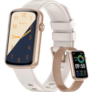 RUIMEN Fitness Tracker, Fitness Watches for Women Men with Heart Rate Monitor Blood Oxygen Sleep Tracker Pedometer, 1.47" Smart Watch Step Calorie Counter for Android iOS IP68 Waterproof (Starlight)