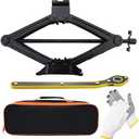 Scissor Jack Kit 4409 lbs (2 Ton) Heavy Duty Quick Jack Car Lift Universal Portable Tire Change Kit Bag for Auto SUV Mpv (Ratchet Wrench)