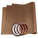 PTFE Teflon Sheet 16 x 20 Heat Tape Heat Resistant Tape, Heat Press Transfer Sheet 3 Pack Non Stick & Heat Tape Heat Transfer Tape 3 Pack 10mm X 33m 108ft