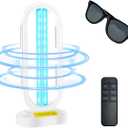 UV Light Sanitizer,4-Speed Timing and Remote Control UVC Home Disinfection Device,Portable Ultraviolet Light Sanitizer Effectively Mold Remover and Dust Mites,UV Lamp for Whole Room,White