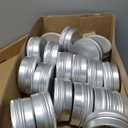 100PCS Metal Round Tins, 2 oz Aluminum Tin Cans Containers with Screw Lid for Lotion Bars, Balms, Salve, Spices or Beard Balm, DIY Candle Making Jar