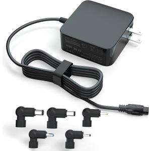 5Tips Laptop Charger Round Connector for Asus - Fit for Asus, VivoBook 15, Zenbook, Chromebook, TransformerBook, EeeBook Adapter Power Supply Cord, 65W, 45W, 33W