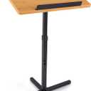 Pyle Portable Floor Lectern Podium Stand-Height Adjustable Steady Standing Design Teacher Speaker Lecture Classroom Presentation Stand, Laptop Computer Book Holder w/ Slanted Top Shelf PLCTND44, Black