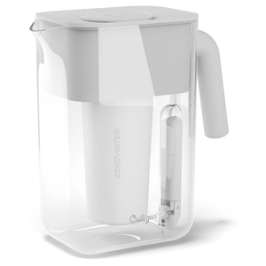 Culligan with ZeroWater Technology 12-Cup Water Filter Pitcher – Includes 5-Stage Advanced Water Filter, IAPMO Certified to Reduce Lead, Total PFAS (Forever Chemicals), Mercury, Fluoride, and Chlorine