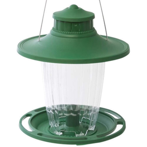 More Birds Large Lantern Bird Feeder, Wild Bird Feeder, 5 Feeding Ports, 3.8-Pound Seed Capacity, Green