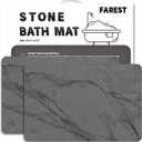 1 Pack Stone Bath Mat, Diatomaceous Earth Shower Mat, Fast-Drying Stone Bathroom Floor Mat, Absorbent Non-Slip Diatomite Mats for Bathtub, Grey Marble
