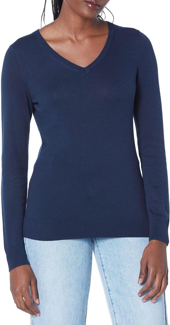 Amazon Essentials Women's Regular-Fit Lightweight Long-Sleeve V-Neck Sweater (1X)