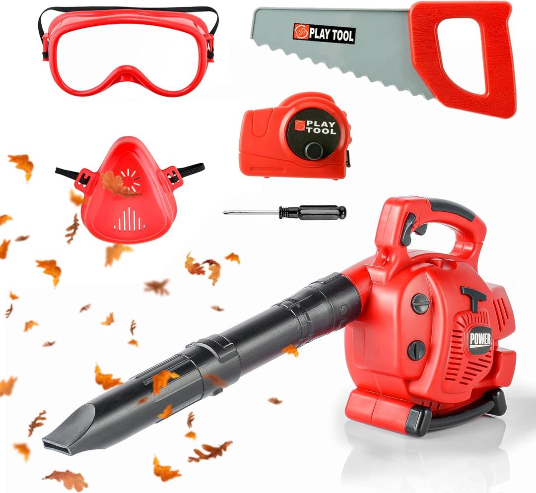 SMILESSKIDDO Toy Leafblower for Kids- Kids Leaf Blower That Really Works with Toy Tool Set, Pretend Play Series Gardening Kids Tool Set