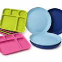 Wrova Wheat Straw Plates - 10 Inch Unbreakable Dinner Plates Set of 8 - Dishwasher & Microwave Safe Plastic Plates Reusable - Lightweight Plates for kitchen,camping (Colorful Series)