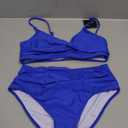 ZAFUL Women High Waisted Bikini Sets Two Piece Swimsuit Push Up Twist Front Ruched Bathing Suit (Medium, Royal Blue)