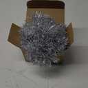 50ft Silver & White Metallic Tinsel Glitter Twist Garland Hanging Streamers for Indoor/Outdoor Decor Holiday Party Supplies